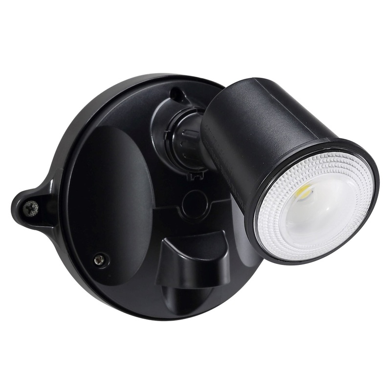 HOUSEWATCH 10W Single LED Spotlight IP54.1000 Lumens,Stainless Screws, Black Colour.