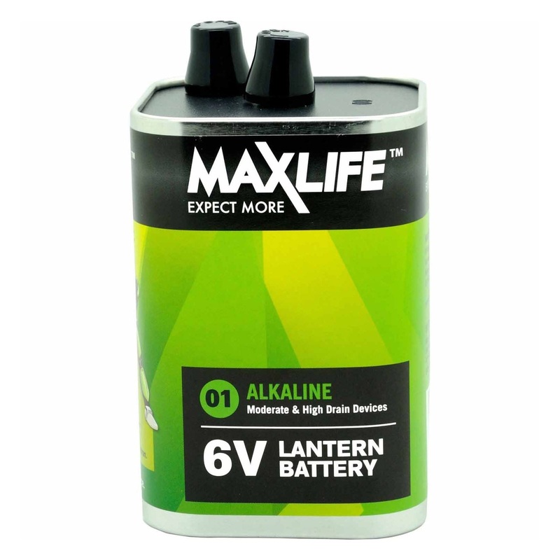 MAXLIFE 6V Alkaline Super Heavy Duty Single Battery. Long Lasting Alkaline Formula. For Everyday & High Drain Devices. Long Shelf Life. No Mercury or Cadmium.