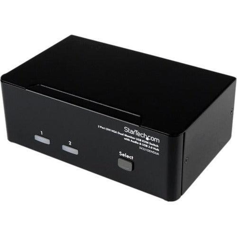 2 Port DVI VGA Dual Monitor KVM Switch