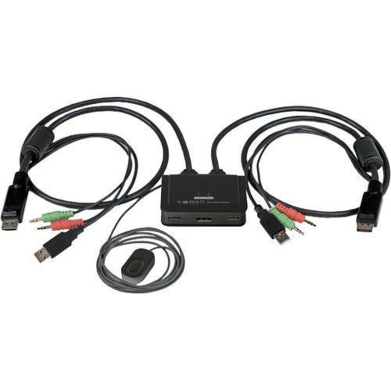 2 Port USB DisplayPort Cable KVM Switch
