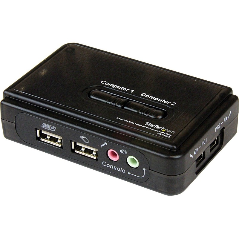 2 Port USB KVM Switch w/ Audio & Cables