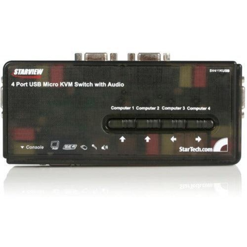 4 PORT USB KVM SWITCH W/ AUDIO & CABLES