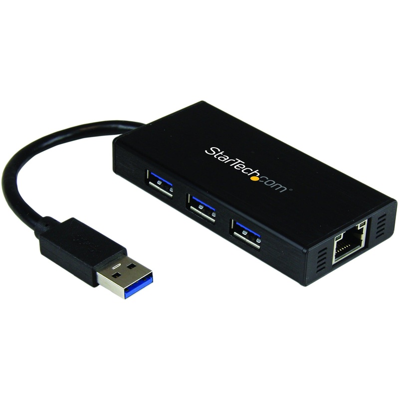 Portable USB 3.0 Hub w/ Gigabit Ethernet