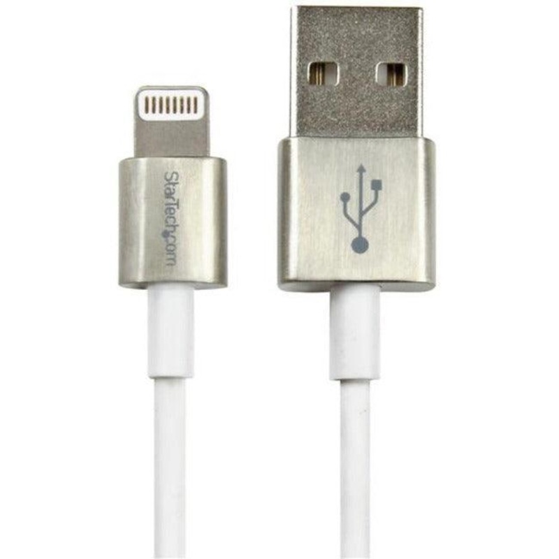 1m Metal Lightning to USB Cable – White