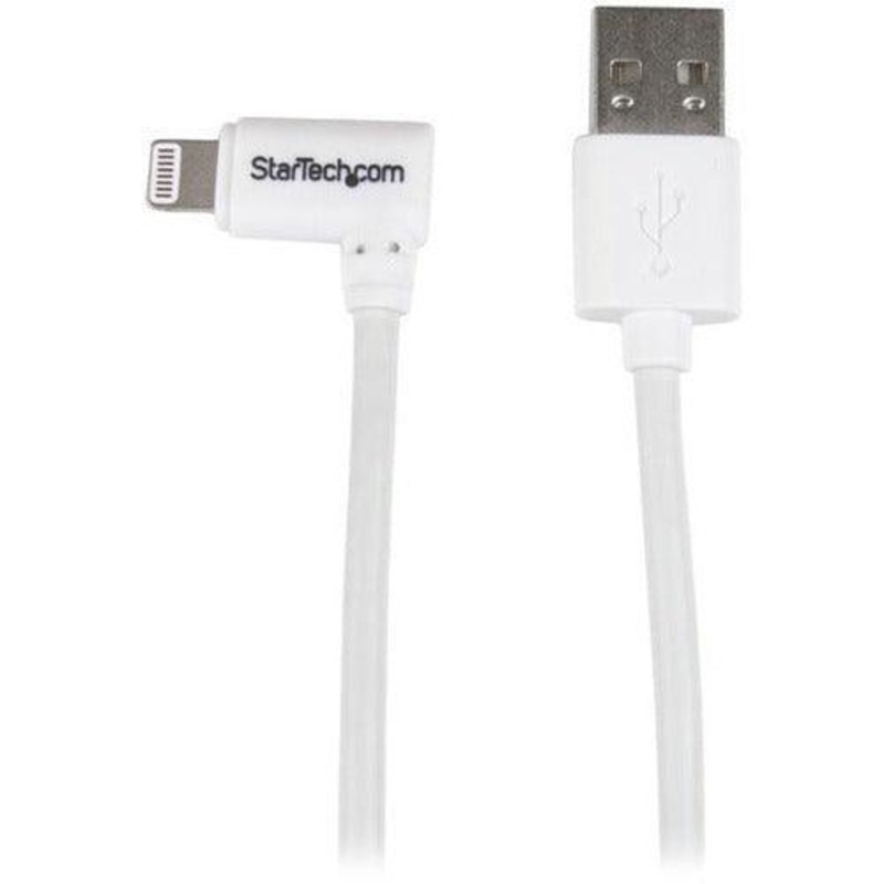 3ft Angled Lightning to USB Cable White