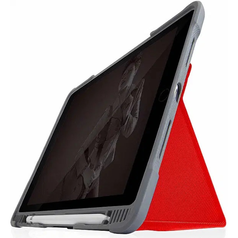 STM Dux Plus Duo Folio Case with Apple Pencil Storage for iPad Air 2019 & iPad Pro 10.5 Inch – Red