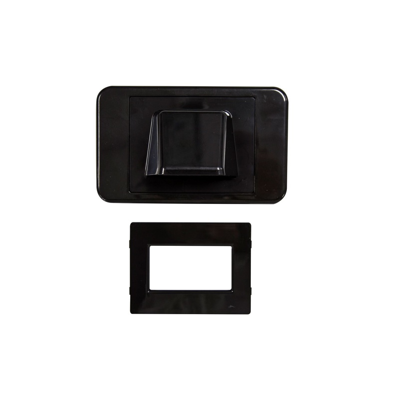 AMDEX Combination Flush & Bullnose Cable Management Wall Plate With Brush. Black Colour