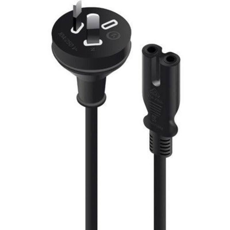 2M AUS 2 PIN MAINS PLUG TO IEC C7 M TO F