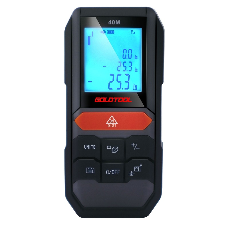 GOLDTOOL Laser Distance Measurer. Up to 40m Distance. IP53.