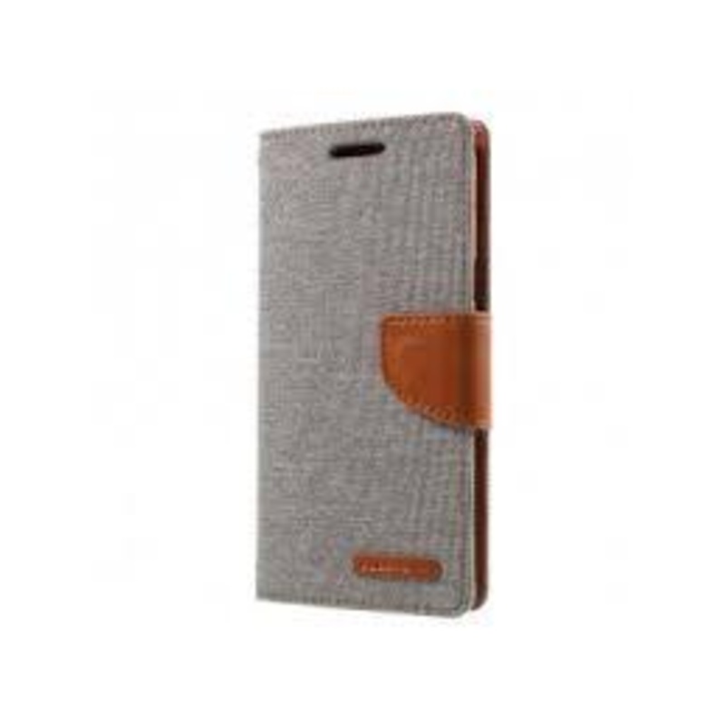 Huawei Y6 2019 Canvas Diary Case Gray/Camel